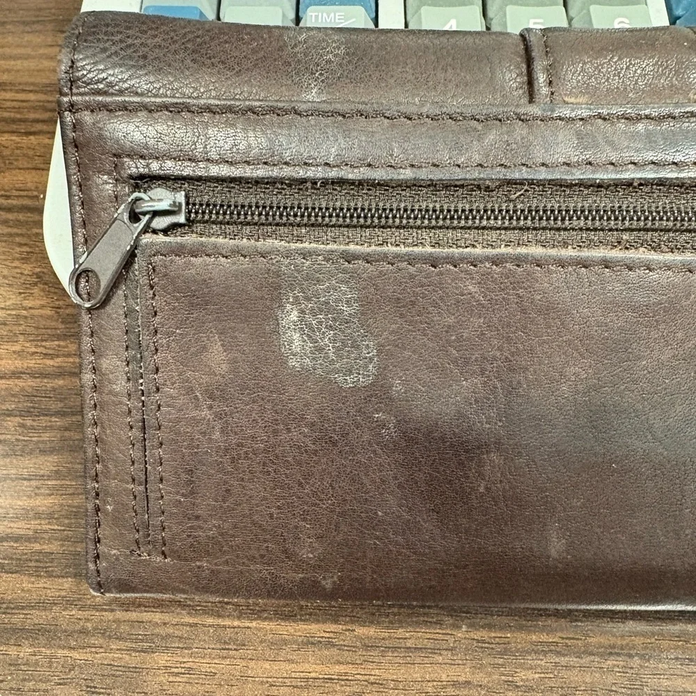 Fossil Brown Leather Wallet and Checkbook Holder